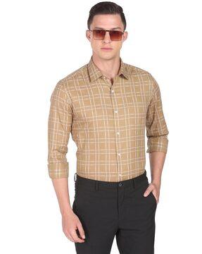checked patch-pocket shirt