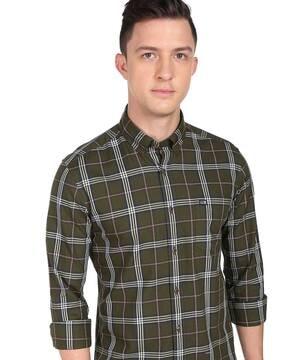 checked patch-pocket shirt