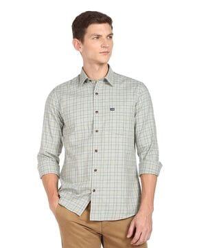 checked patch pocket shirt