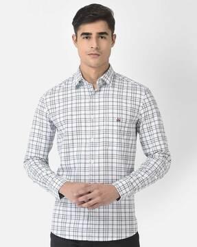 checked patch-pocket shirt