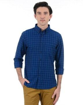 checked patch pocket shirt
