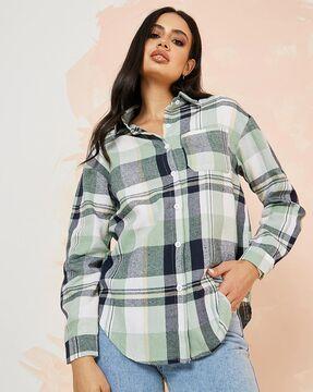 checked patch pocket shirt