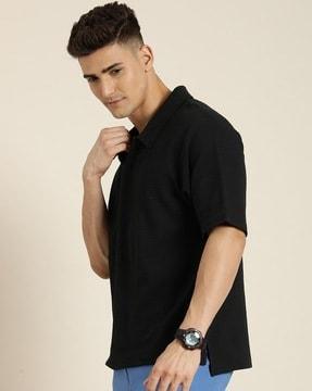 checked polo t-shirt with short sleeves