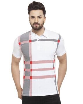 checked polo t-shirt