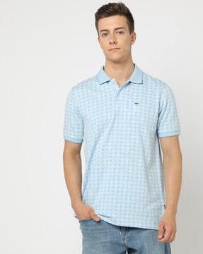 checked polo t-shirt