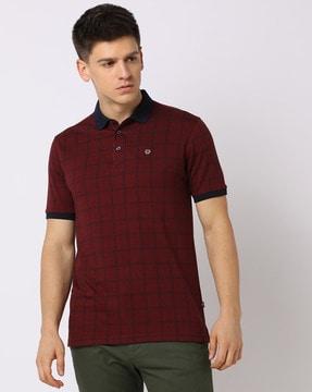 checked polo t-shirt