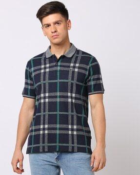 checked polo t-shirt