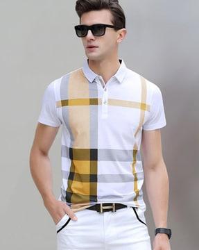 checked polo t-shirt