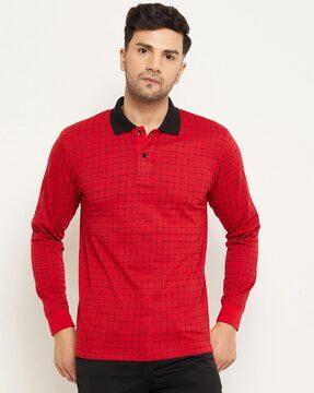 checked polo t-shirt