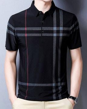 checked polo t-shirt