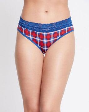 checked printed  hipsters panties