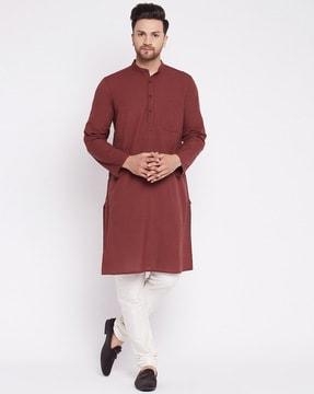 checked regular fit kurta