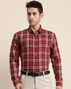 checked regular fit shirt