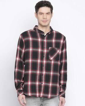 checked regular fit shirt