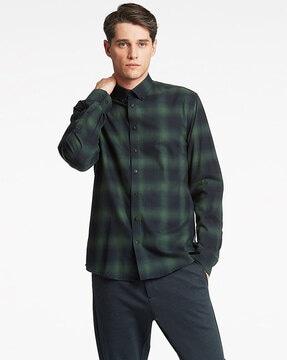 checked regular fit shirt