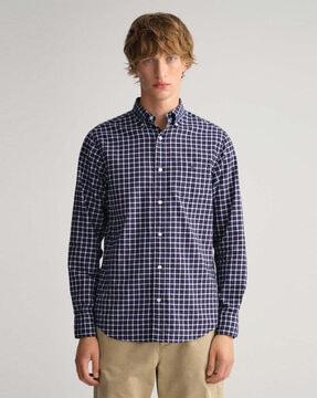 checked regular fit shirt