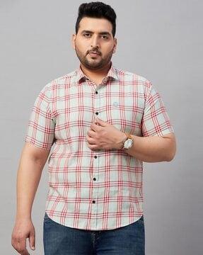 checked regular fit shirt