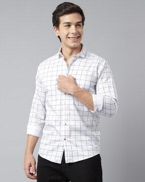 checked regular fit shirt