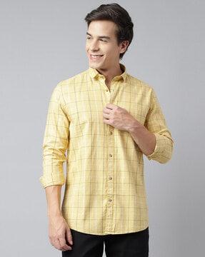 checked regular fit shirt