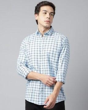 checked regular fit shirt