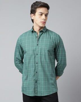 checked regular fit shirt