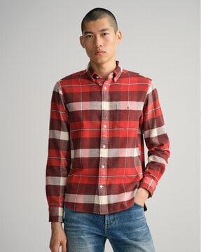 checked regular fit shirt