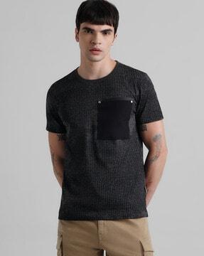 checked regular fit t-shirt