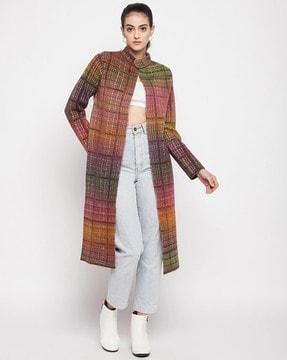checked relaxed fit cardigan