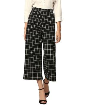 checked relaxed fit culottes