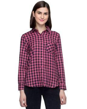checked relaxed fit shirt