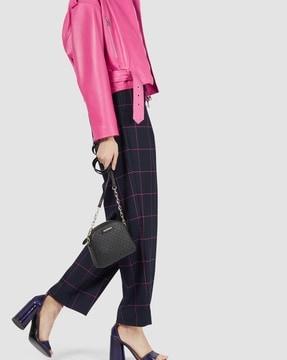 checked relaxed fit trousers