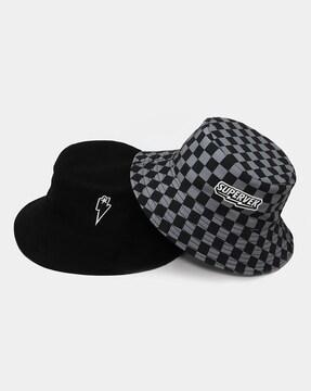 checked reversible bucket hat