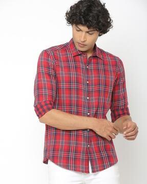 checked reversible shirt