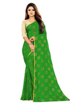 checked saree with zari border