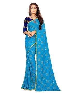 checked saree with zari border