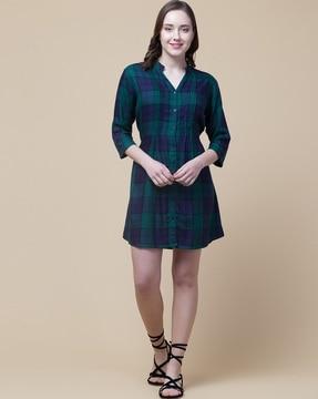 checked shirt dress