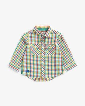 checked shirt with flap pockets