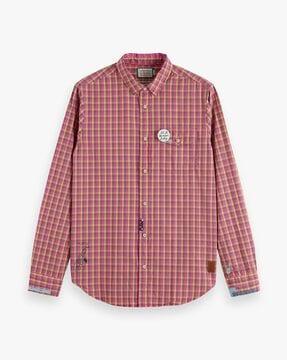 checked shirt with flap pockets