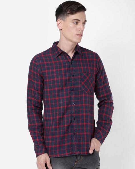 checked shirt with full-sleeves