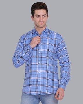 checked shirt with full sleeves