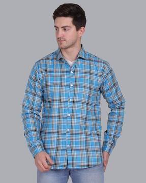 checked shirt with full sleeves