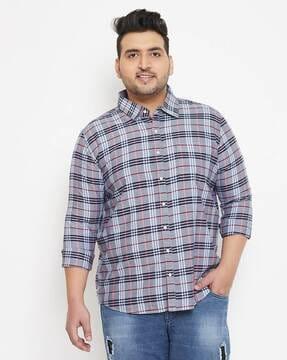 checked shirt with patch pocket