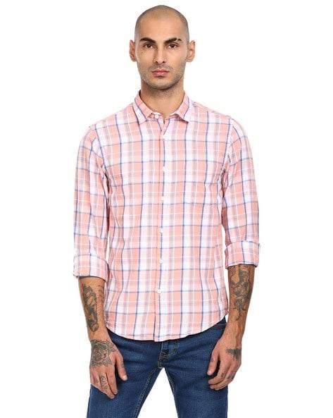 checked shirt with patch pocket