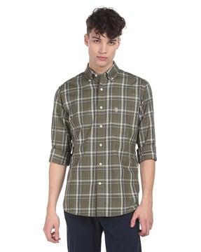 checked shirt with patch pocket