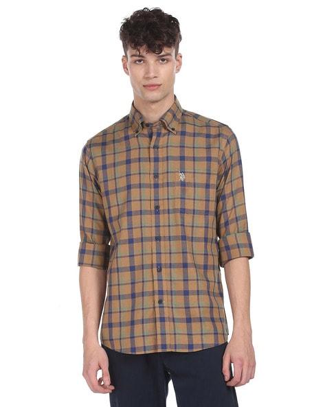 checked shirt with patch pocket