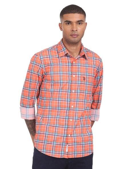 checked shirt with patch pocket