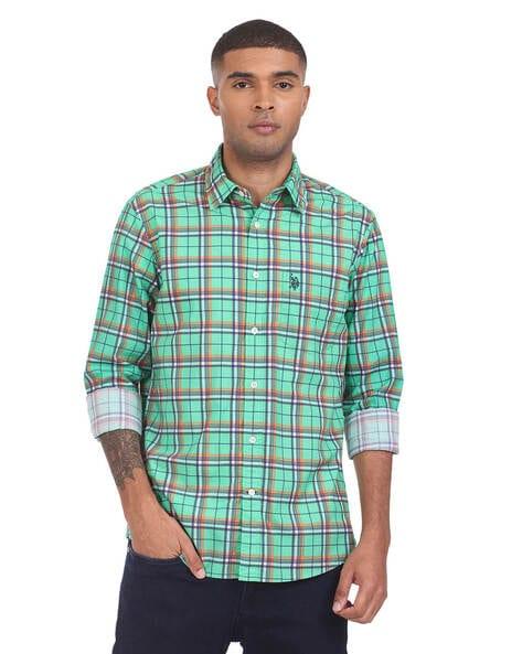 checked shirt with patch pocket