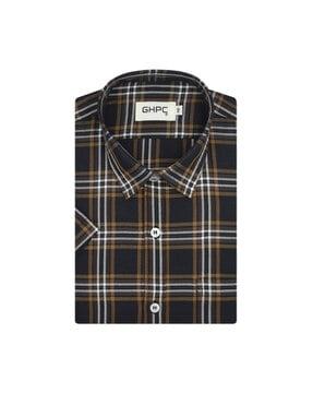 checked shirt with patch pocket