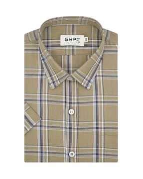 checked shirt with patch pocket