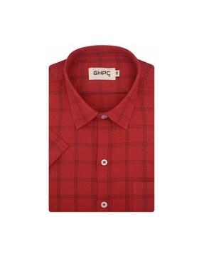 checked shirt with patch pocket